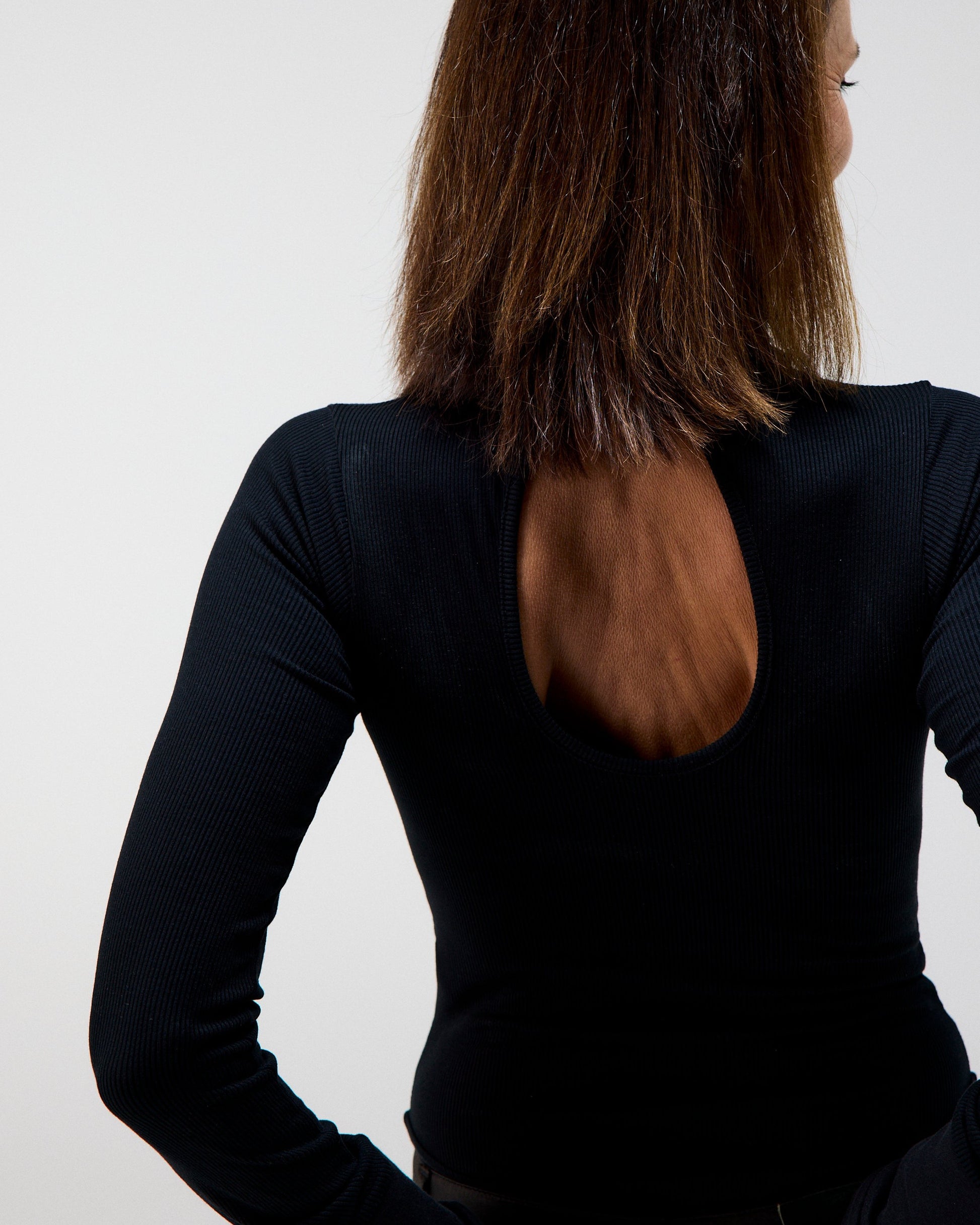 BODY NOIR FEMME COL ROULÉ MOLLETONNÉ SANS OUVERTURE