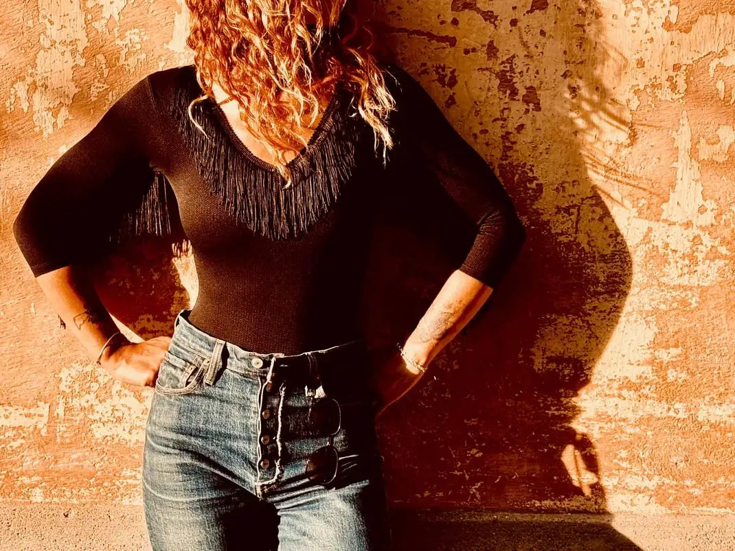 Body noir Western à Franges Lebodi