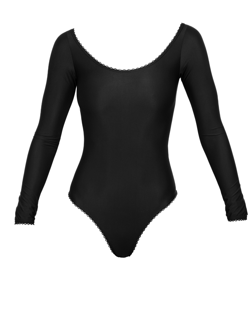 ICONIQUE. Body Noir col danseuse. Galbant. Manches longues.